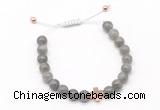 CGB9519 8mm, 10mm labradorite & cross hematite adjustable bracelets