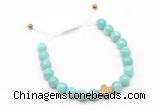 CGB9521 8mm, 10mm amazonite & cross hematite adjustable bracelets