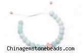 CGB9533 8mm, 10mm matte amazonite & cross hematite adjustable bracelets