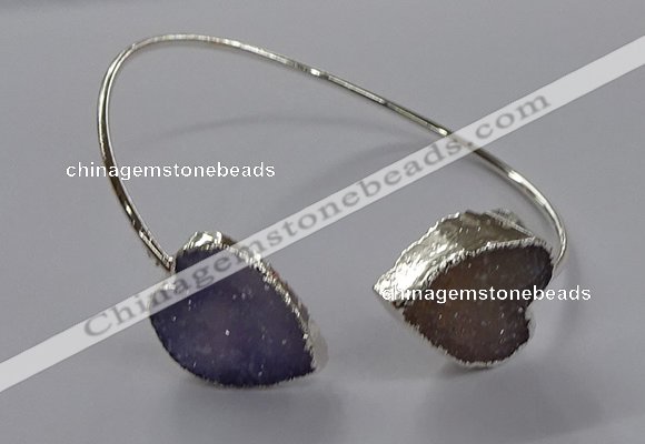 CGB959 15*15mm - 18*18mm heart druzy agate bangles wholesale