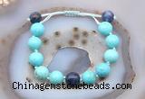 CGB9621 12mm round blue howlite & sodalite adjustable bracelets