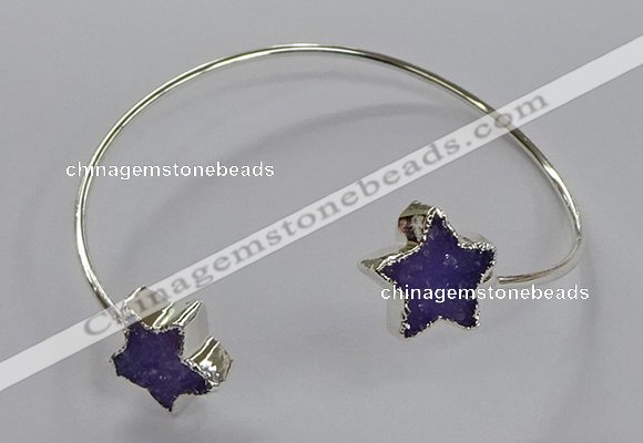 CGB969 15*15mm - 18*18mm star druzy agate bangles wholesale