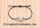 CGB9914 Fashion 12mm white jade adjustable bracelet jewelry