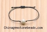 CGB9921 Fashion 12mm white fossil jasper adjustable bracelet jewelry