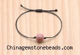 CGB9922 Fashion 12mm pink wooden jasper adjustable bracelet jewelry