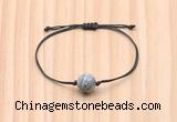 CGB9931 Fashion 12mm grey picture jasper adjustable bracelet jewelry