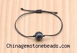 CGB9960 Fashion 12mm black banded agate adjustable bracelet jewelry