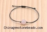 CGB9992 Fashion 12mm faceted rose quartz adjustable bracelet jewelry