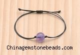 CGB9994 Fashion 12mm amethyst gemstone adjustable bracelet jewelry