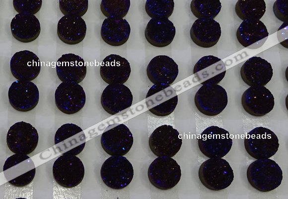 CGC106 12mm flat round druzy quartz cabochons wholesale