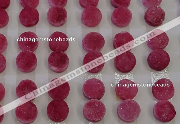 CGC107 12mm flat round druzy quartz cabochons wholesale