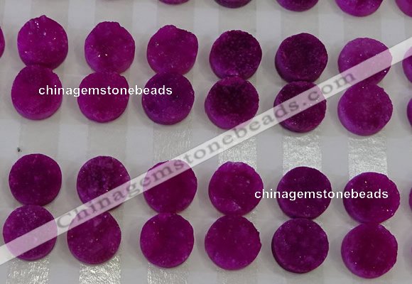 CGC112 14mm flat round druzy quartz cabochons wholesale