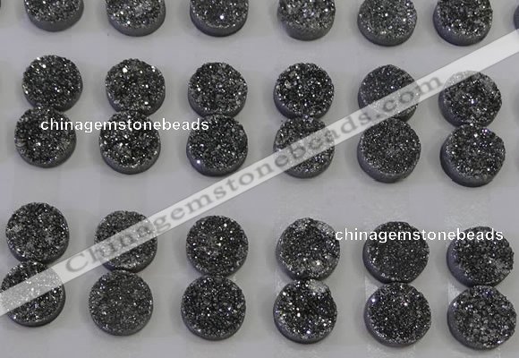 CGC113 14mm flat round druzy quartz cabochons wholesale