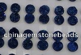 CGC114 14mm flat round druzy quartz cabochons wholesale