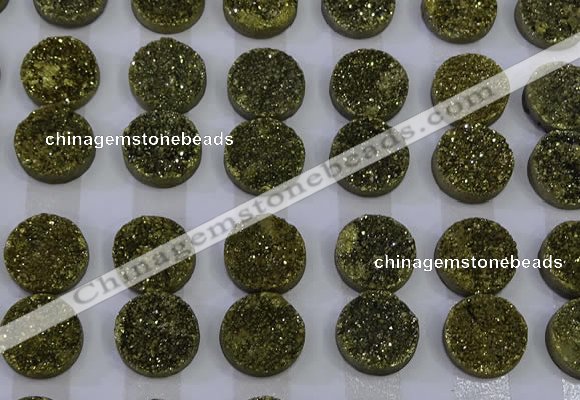 CGC121 16mm flat round druzy quartz cabochons wholesale
