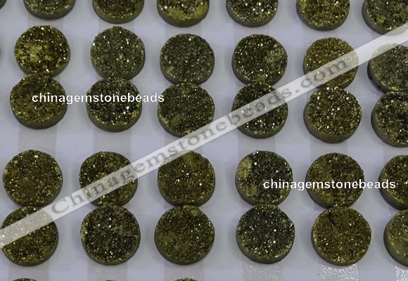 CGC121 16mm flat round druzy quartz cabochons wholesale