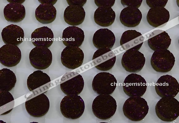 CGC122 16mm flat round druzy quartz cabochons wholesale