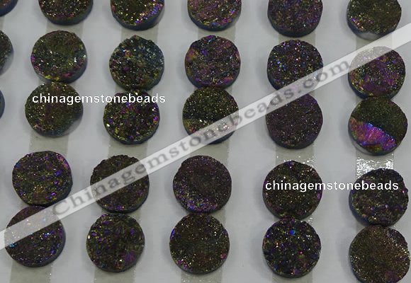 CGC123 16mm flat round druzy quartz cabochons wholesale