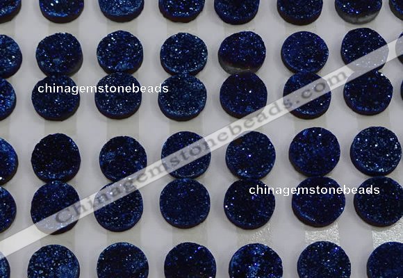 CGC124 16mm flat round druzy quartz cabochons wholesale