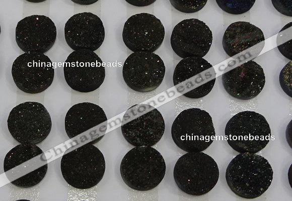 CGC125 16mm flat round druzy quartz cabochons wholesale