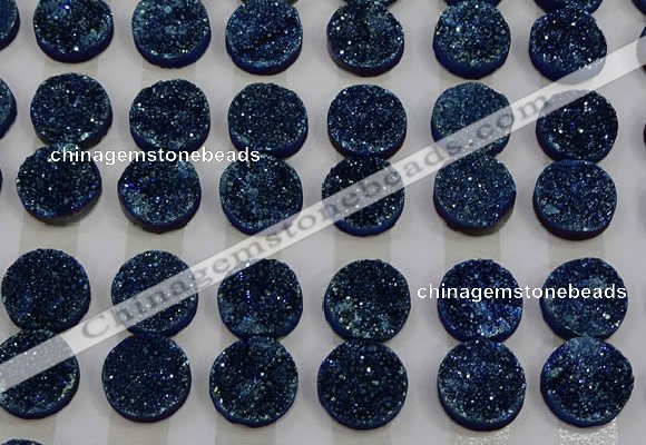 CGC126 16mm flat round druzy quartz cabochons wholesale