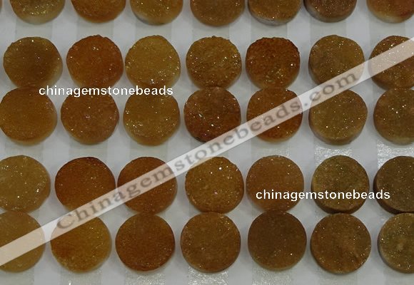 CGC127 16mm flat round druzy quartz cabochons wholesale