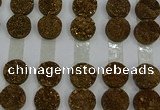 CGC130 18mm flat round druzy quartz cabochons wholesale