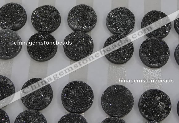 CGC131 18mm flat round druzy quartz cabochons wholesale