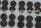 CGC134 18mm flat round druzy quartz cabochons wholesale