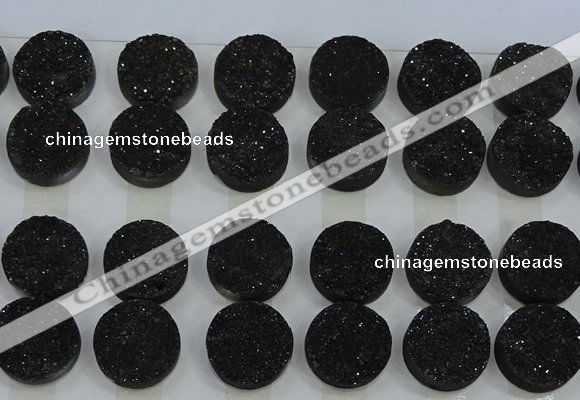 CGC135 18mm flat round druzy quartz cabochons wholesale