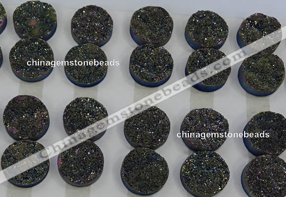 CGC140 20mm flat round druzy quartz cabochons wholesale