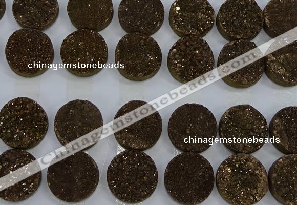 CGC141 20mm flat round druzy quartz cabochons wholesale