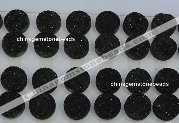 CGC143 20mm flat round druzy quartz cabochons wholesale