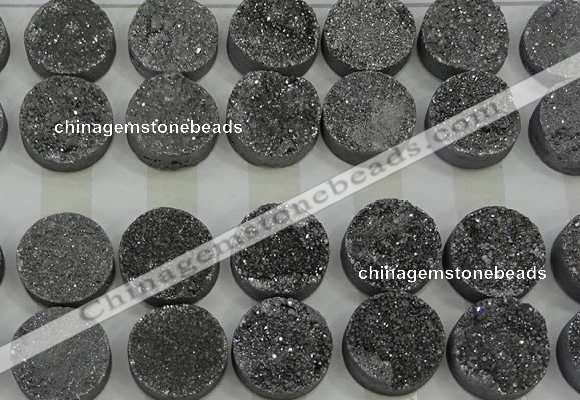 CGC144 20mm flat round druzy quartz cabochons wholesale