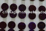 CGC145 20mm flat round druzy quartz cabochons wholesale