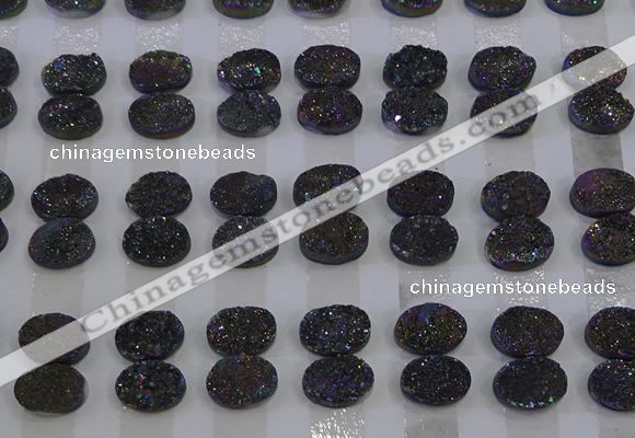 CGC154 8*10mm oval druzy quartz cabochons wholesale