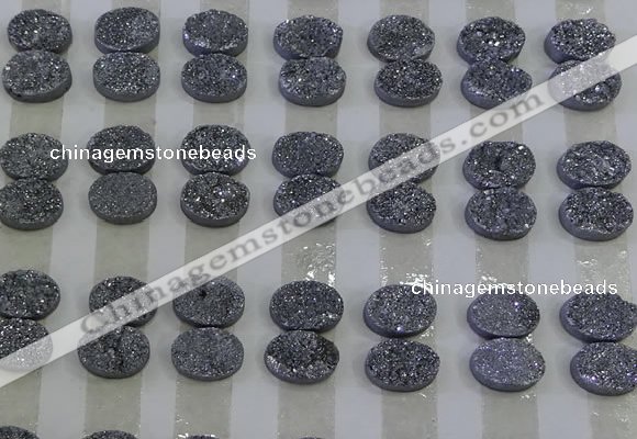 CGC156 8*10mm oval druzy quartz cabochons wholesale