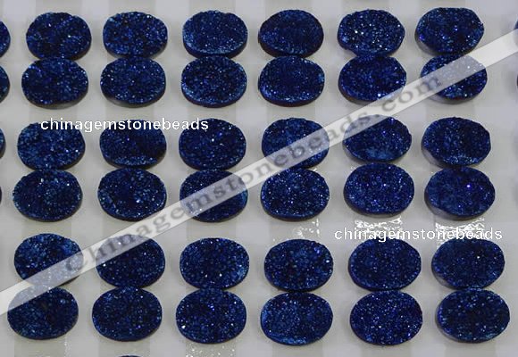 CGC173 12*16mm oval druzy quartz cabochons wholesale