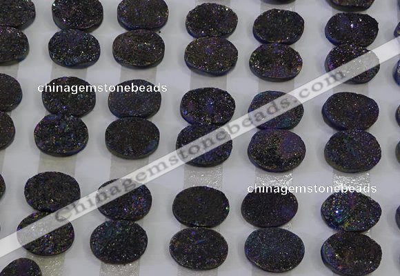 CGC174 12*16mm oval druzy quartz cabochons wholesale