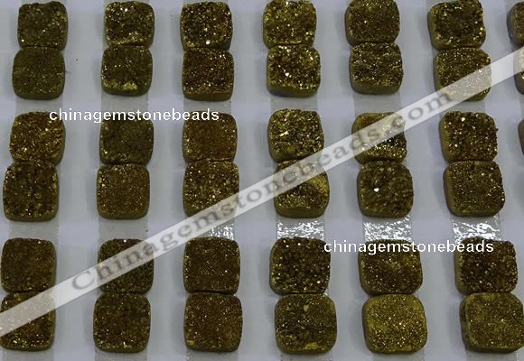 CGC217 10*10mm square druzy quartz cabochons wholesale