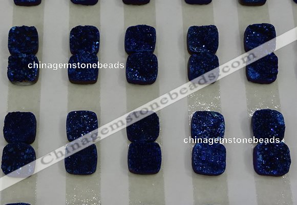 CGC219 10*10mm square druzy quartz cabochons wholesale