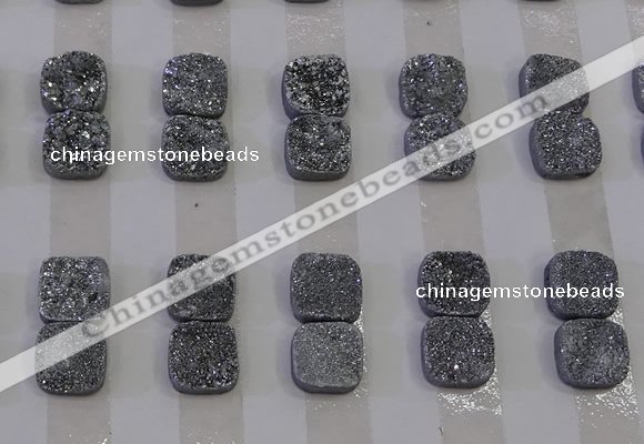 CGC221 12*12mm square druzy quartz cabochons wholesale