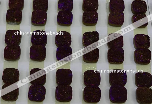 CGC222 12*12mm square druzy quartz cabochons wholesale