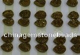 CGC231 10*14mm flat teardrop druzy quartz cabochons wholesale