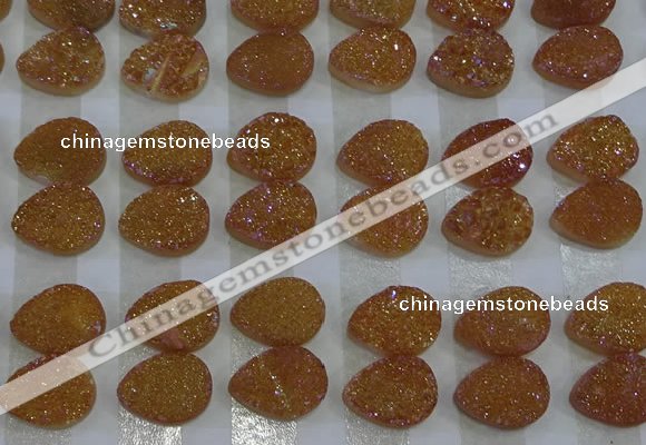 CGC241 12*16mm flat teardrop druzy quartz cabochons wholesale