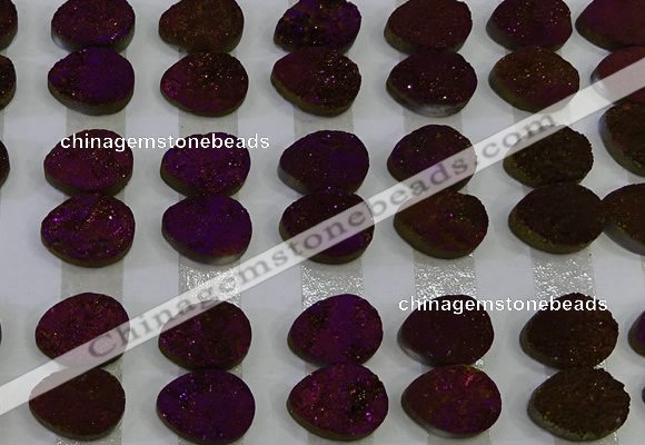 CGC242 12*16mm flat teardrop druzy quartz cabochons wholesale