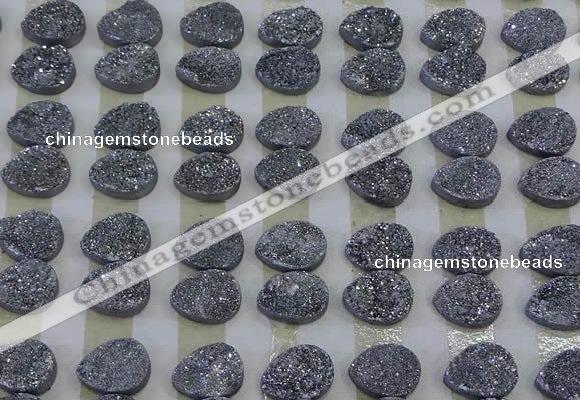 CGC243 12*16mm flat teardrop druzy quartz cabochons wholesale