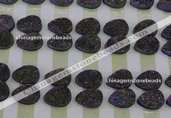 CGC251 13*18mm flat teardrop druzy quartz cabochons wholesale