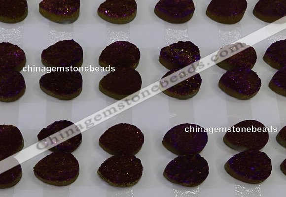 CGC252 13*18mm flat teardrop druzy quartz cabochons wholesale