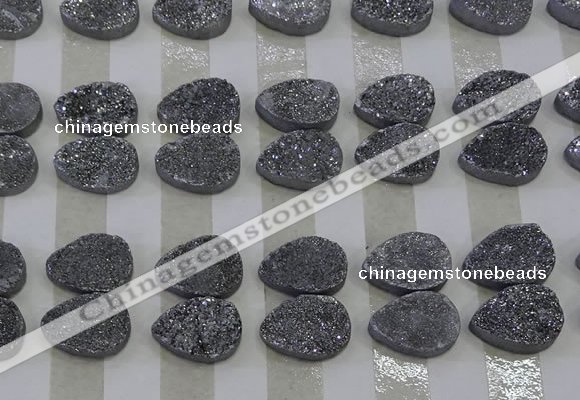 CGC256 13*18mm flat teardrop druzy quartz cabochons wholesale